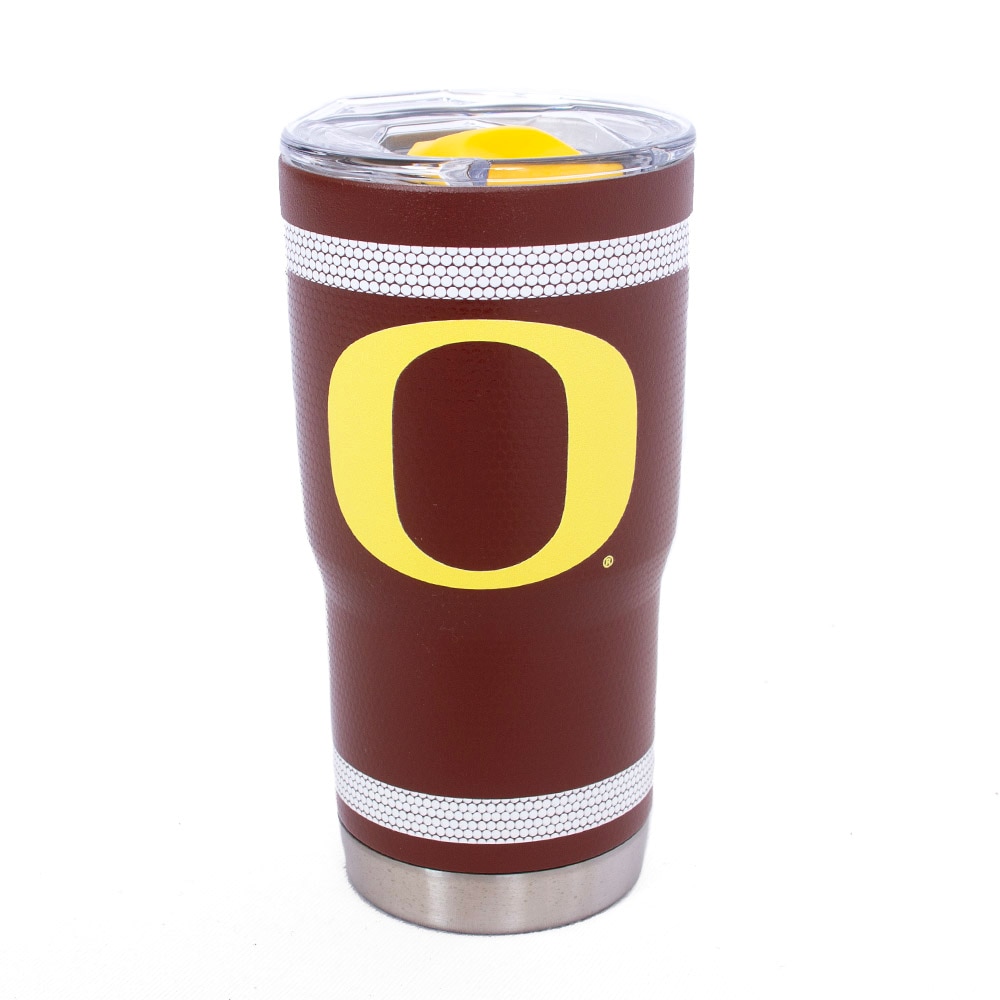 Classic Oregon O, Brown, Tumblers, Metal, Home & Auto, Football, Gametime Sidekicks, 20 ounce, Stainless Steel, Double Walled, 962124